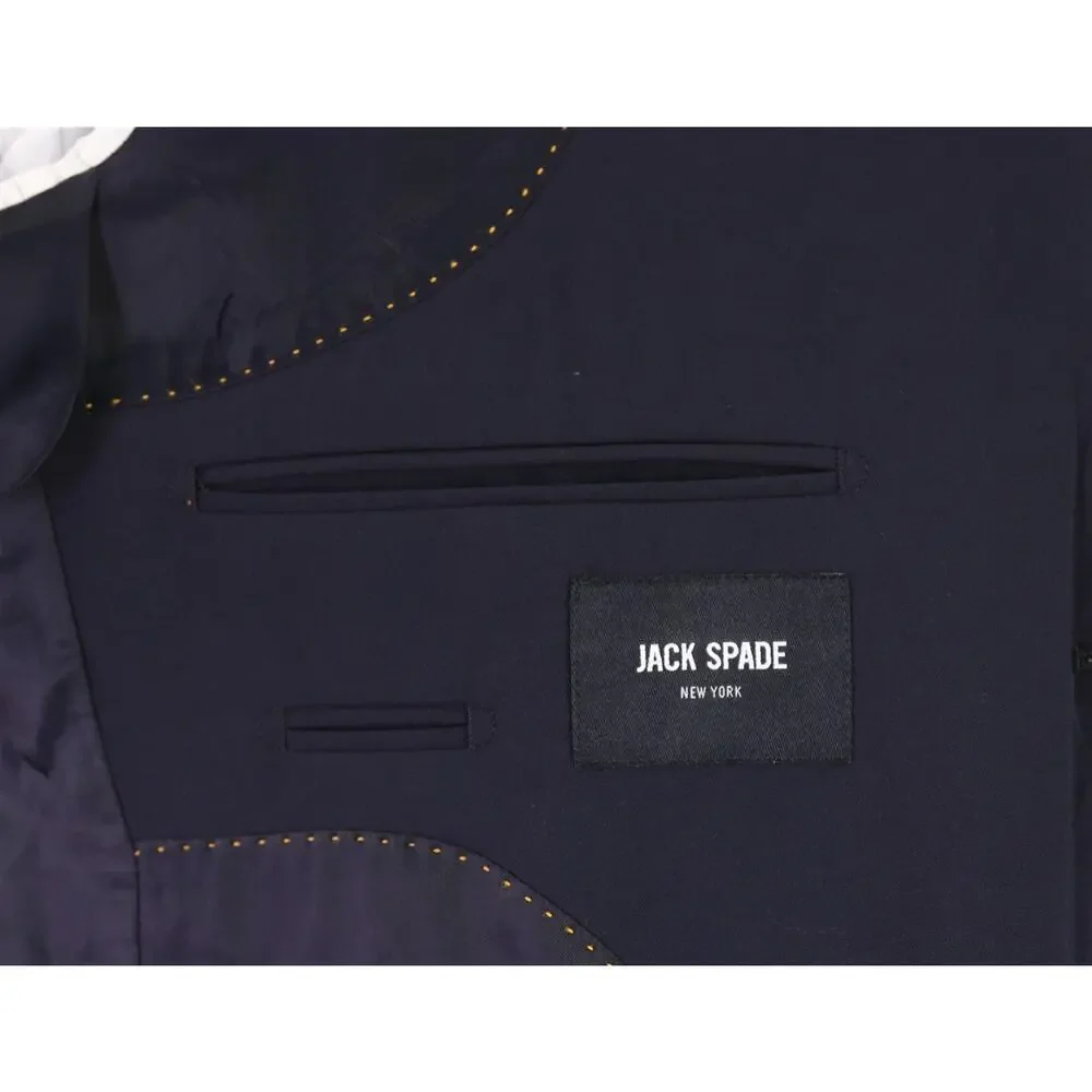 Jack Spade Solid Navy Blue Wool Stretch 2-Btn Suit 40R